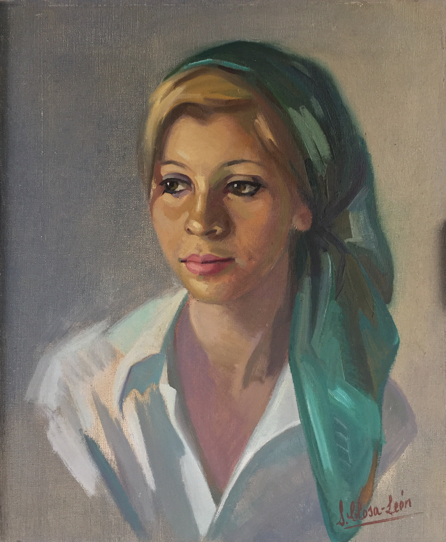 La joven con pañuelo verde